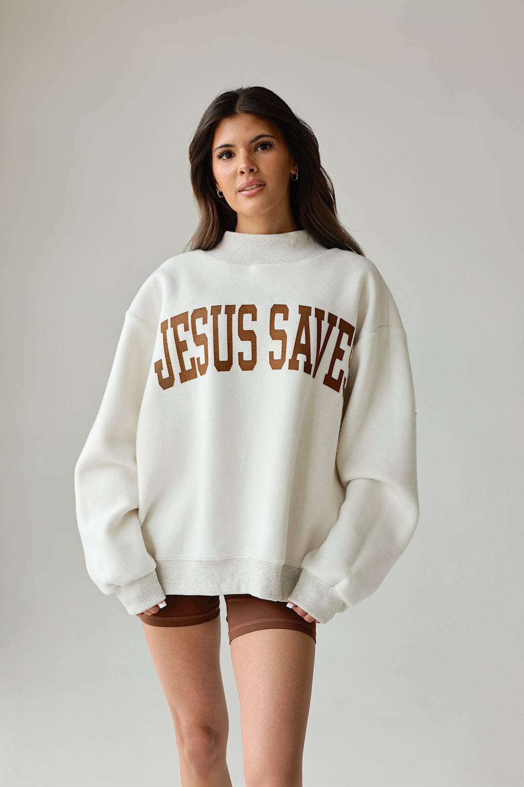 Jesus Saves Reversible Mockneck Sweater