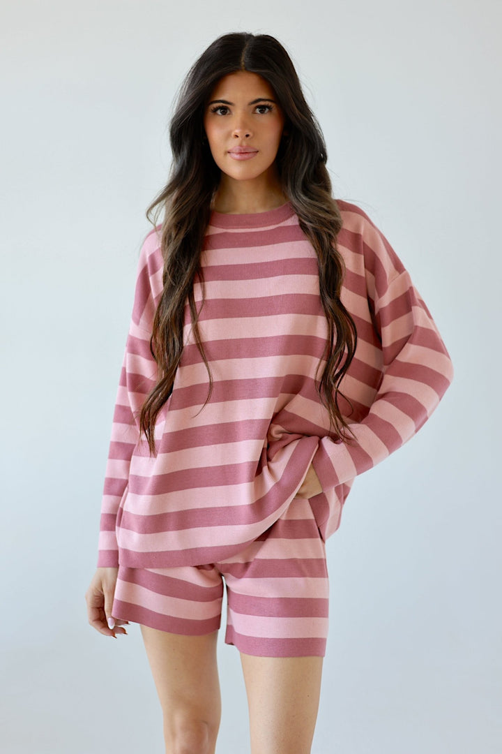 Amore Striped Knit Lounge Set - Bacio & Co.