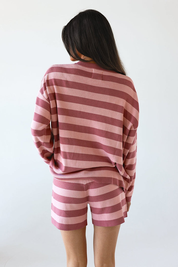 Amore Striped Knit Lounge Set - Bacio & Co.