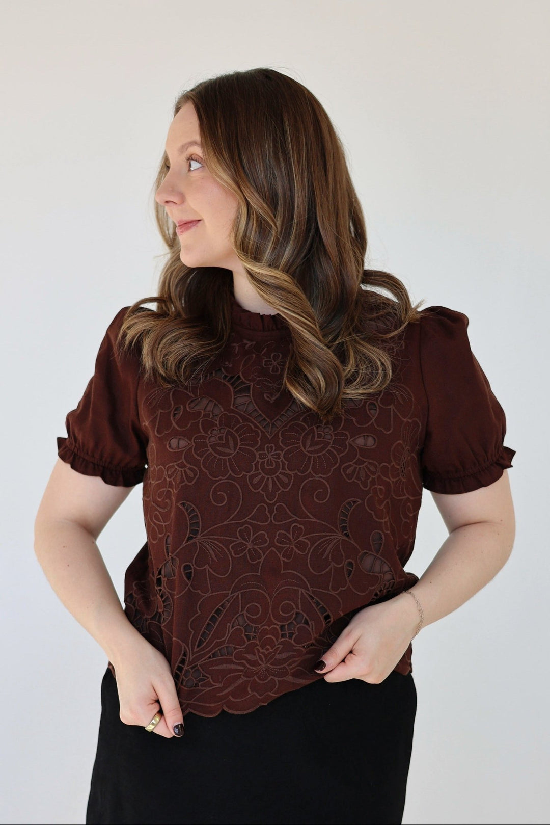 Clara Embroidered Eyelet Blouse - Bacio & Co.