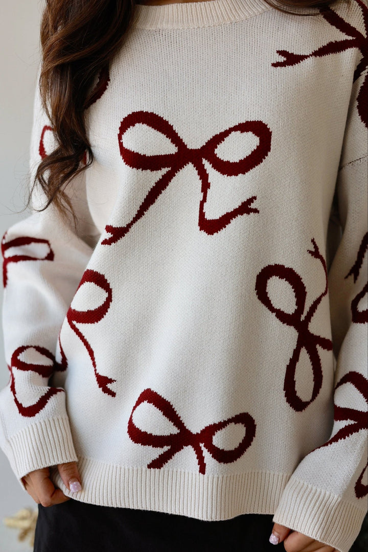 Colette Coquette Ribbon Knit Bow Sweater - Bacio & Co.