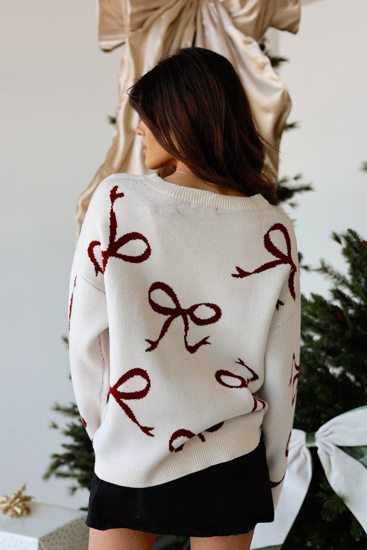 Colette Coquette Ribbon Knit Bow Sweater - Bacio & Co.