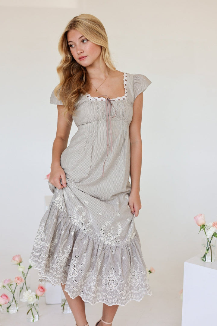 Elena Eyelet Midi Dress - Bacio &amp; Co.