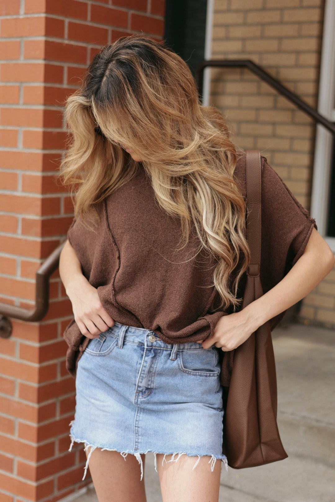 Grace Oversized Textured Knit Top - Bacio & Co.