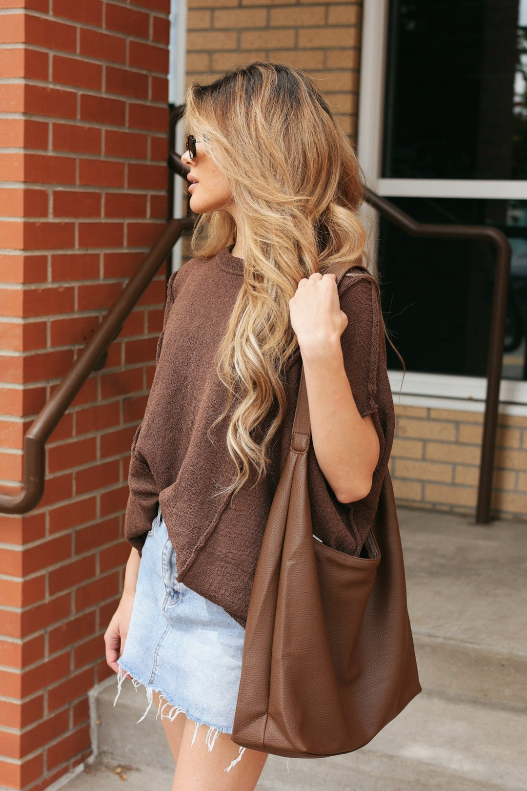 Grace Oversized Textured Knit Top - Bacio & Co.
