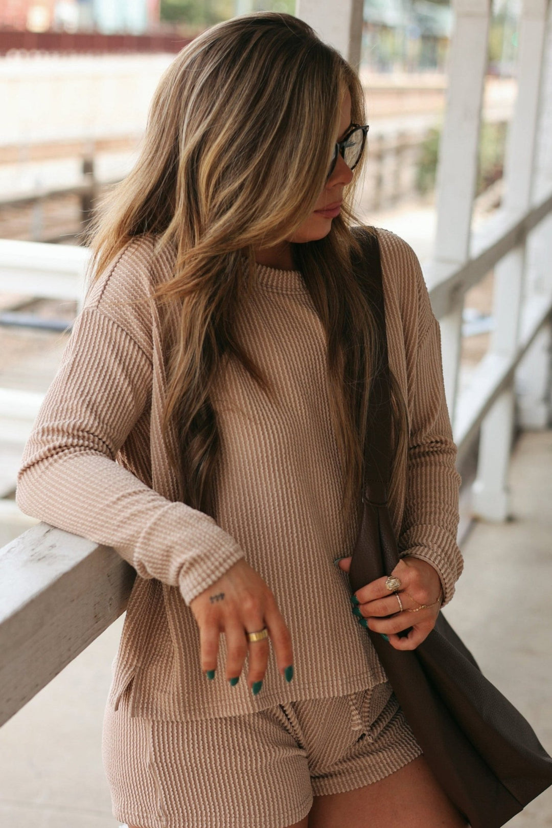 Hannah Textured Knit Loungewear Set - Bacio & Co.