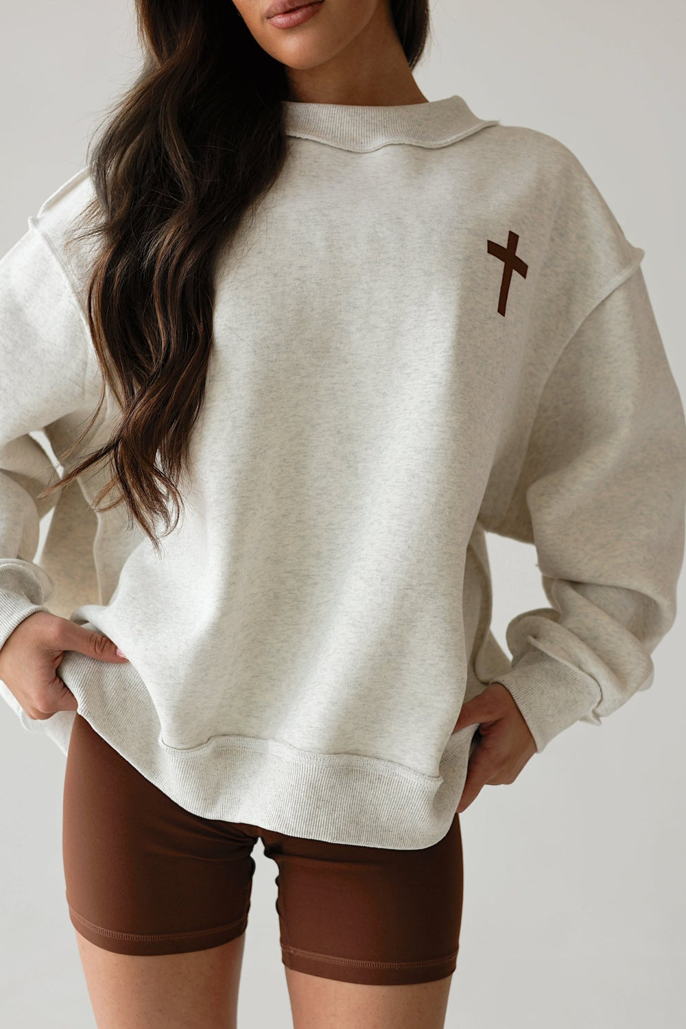 Jesus Saves Reversible Oversized Mockneck Sweater - Bacio & Co.