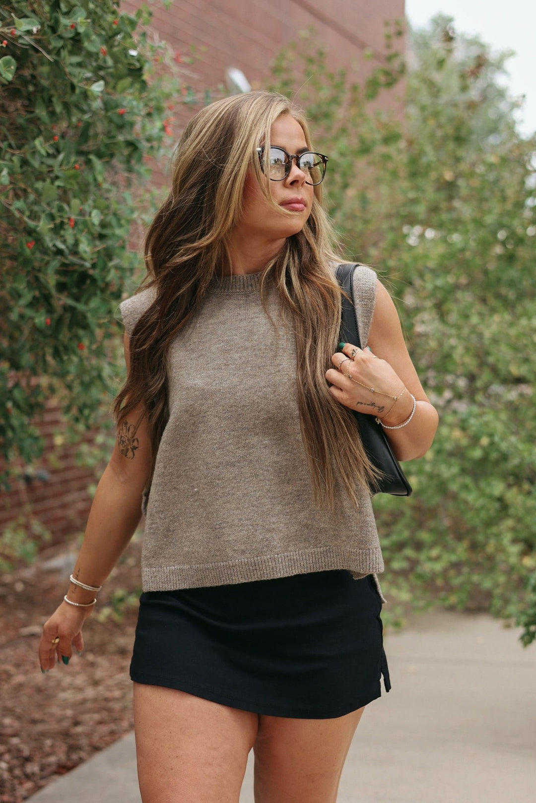 Kristin Side - Tie Relaxed Knit Vest - Bacio & Co.