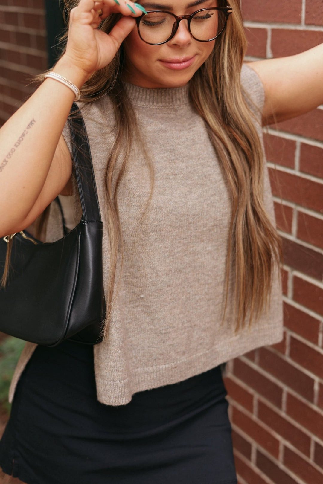 Kristin Side - Tie Relaxed Knit Vest - Bacio & Co.