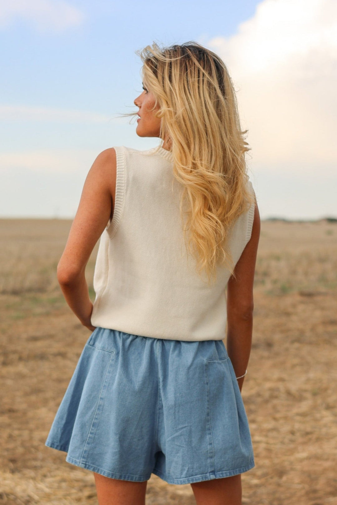Liberty Sleeveless American Flag Knit Sweater - Bacio & Co.