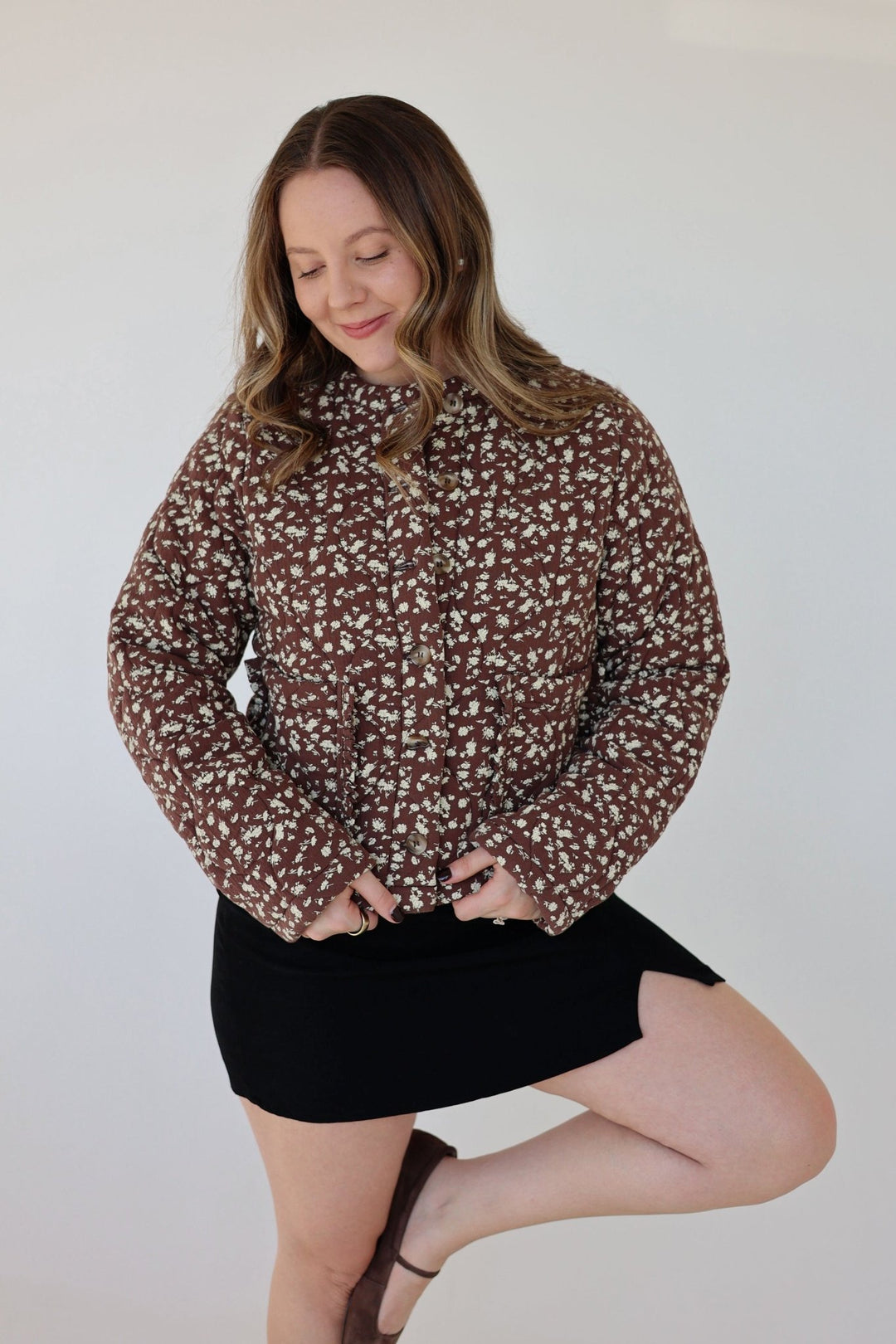 Maren Floral Quilted Jacket - Bacio & Co.
