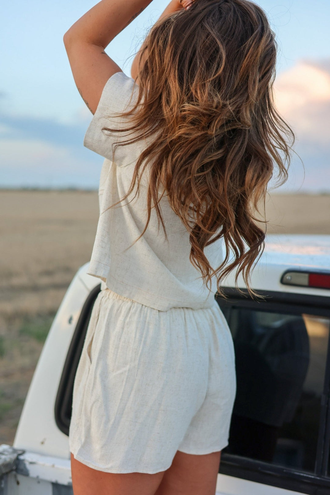 Monroe Cotton Button - Up & High - Waisted Short Matching Set - Bacio & Co.