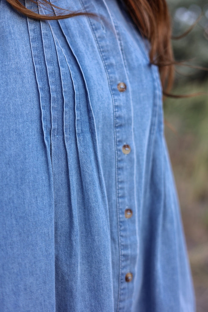 Noemi Sleeveless Button - Down Denim Mini Dress - Bacio &amp; Co.