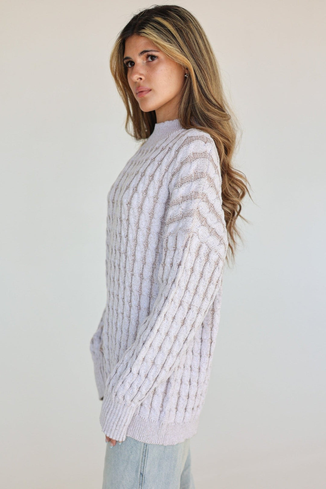 Notte Oversized Longline Cable - Knit Sweater - Bacio & Co.