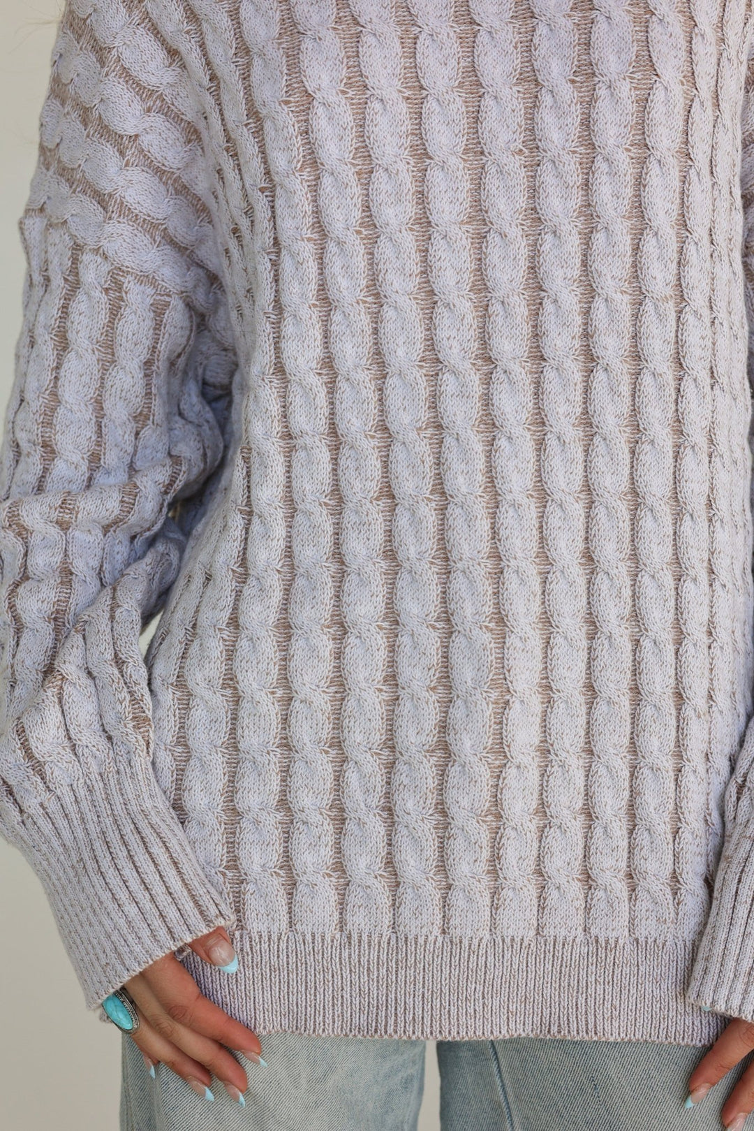Notte Oversized Longline Cable - Knit Sweater - Bacio & Co.