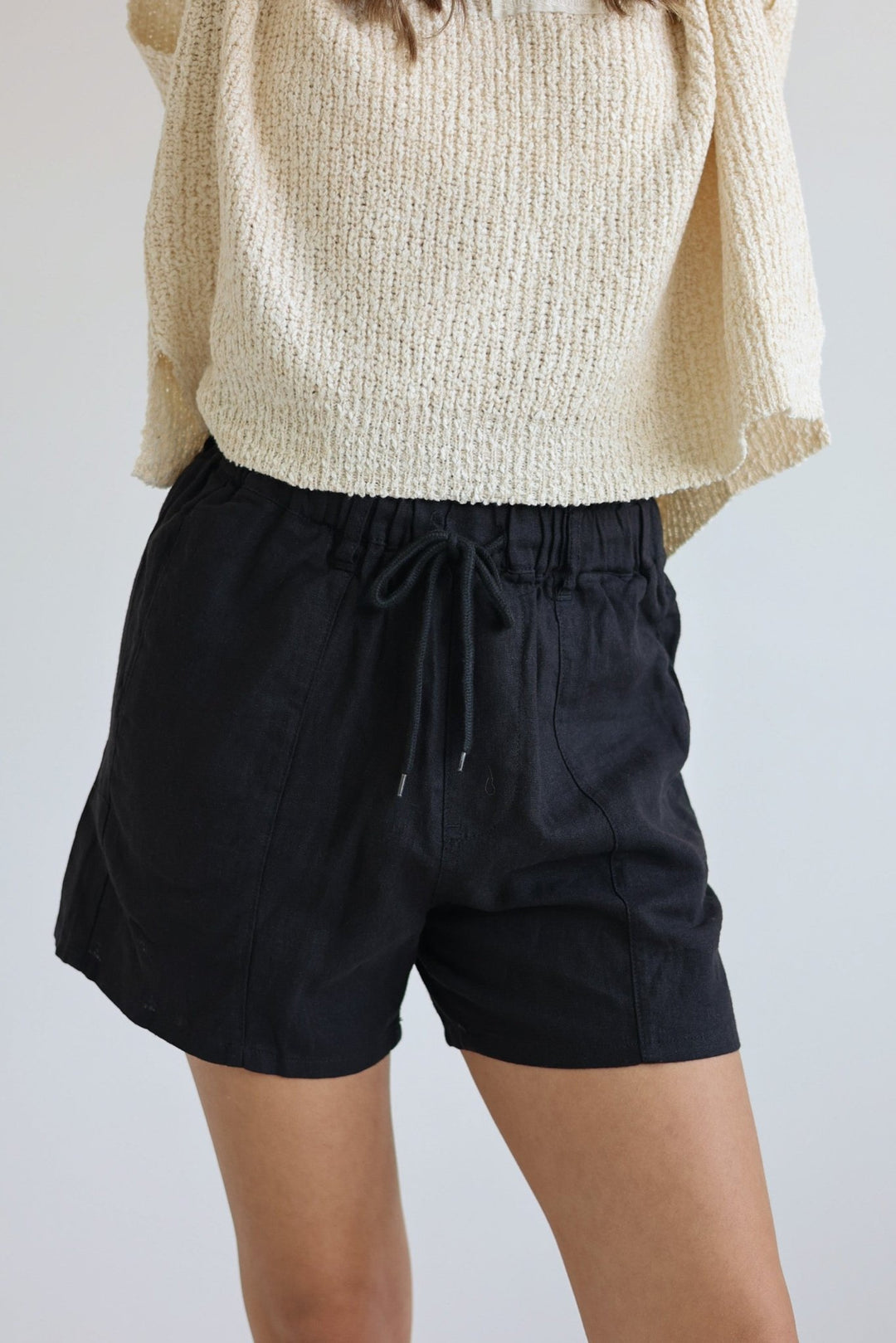 Risen | Siena High - Waisted Linen Paperbag Shorts - Bacio &amp; Co.