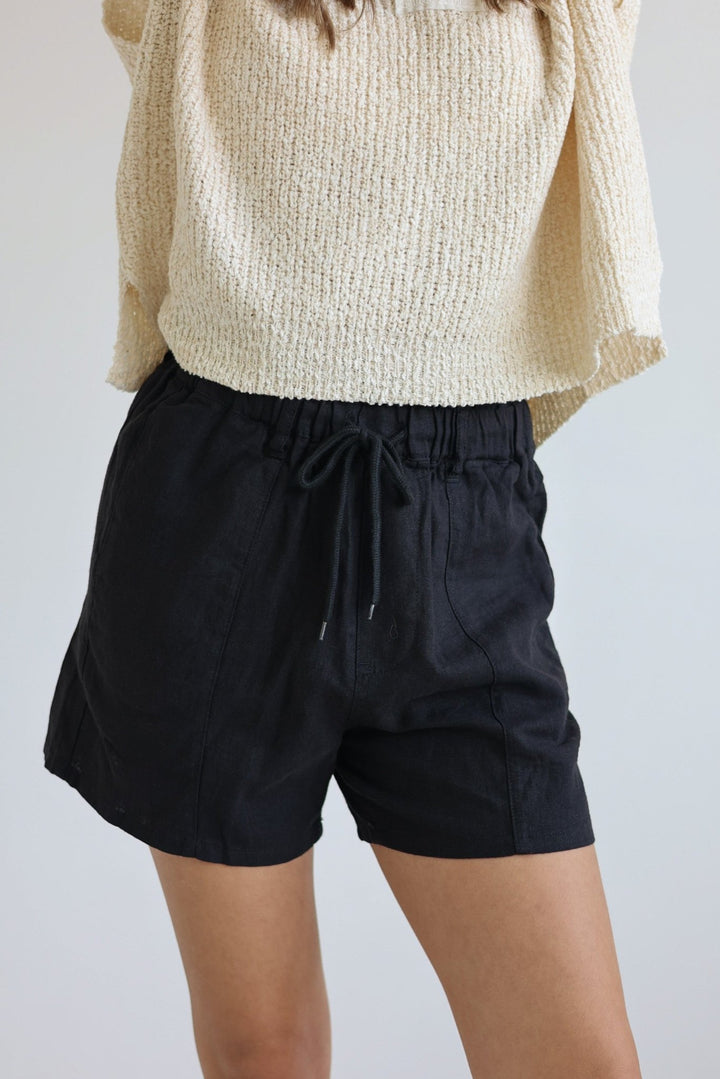 Risen | Siena High - Waisted Linen Paperbag Shorts - Bacio &amp; Co.