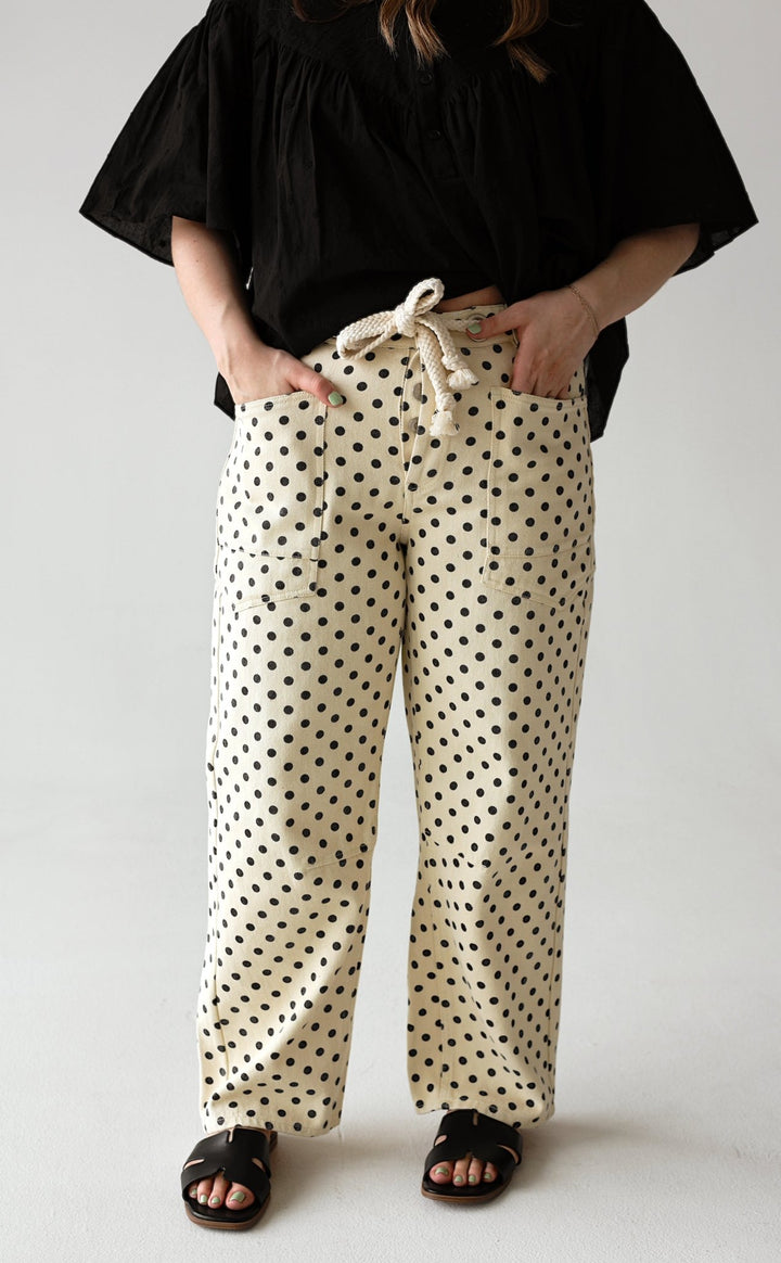 Soft Statement Polka Dot Barrel Pants - Bacio &amp; Co.