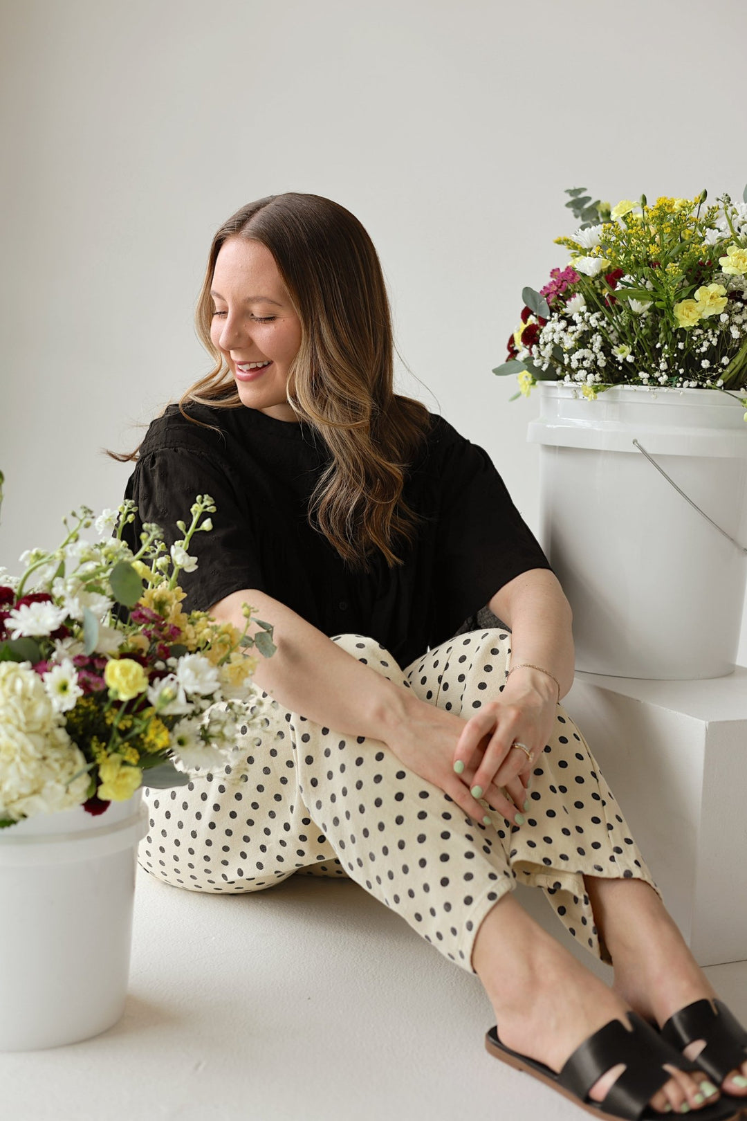 Soft Statement Polka Dot Barrel Pants - Bacio & Co.