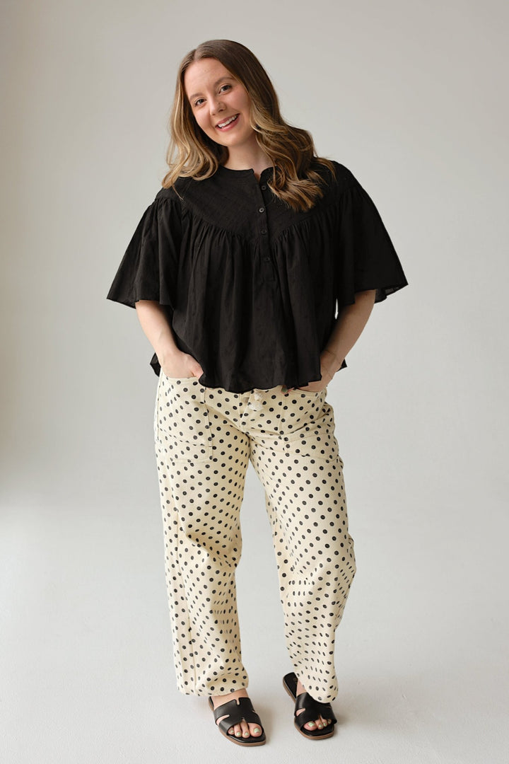 Soft Statement Polka Dot Barrel Pants - Bacio &amp; Co.