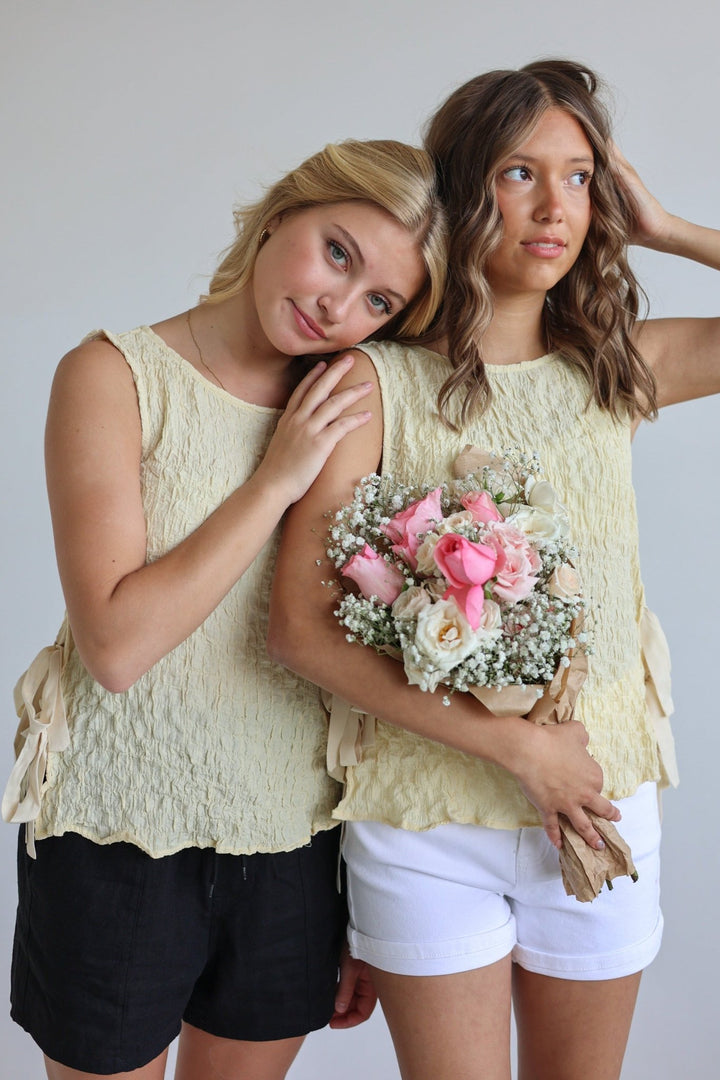Soleil Side - Tie Crinkle Tank - Bacio &amp; Co.