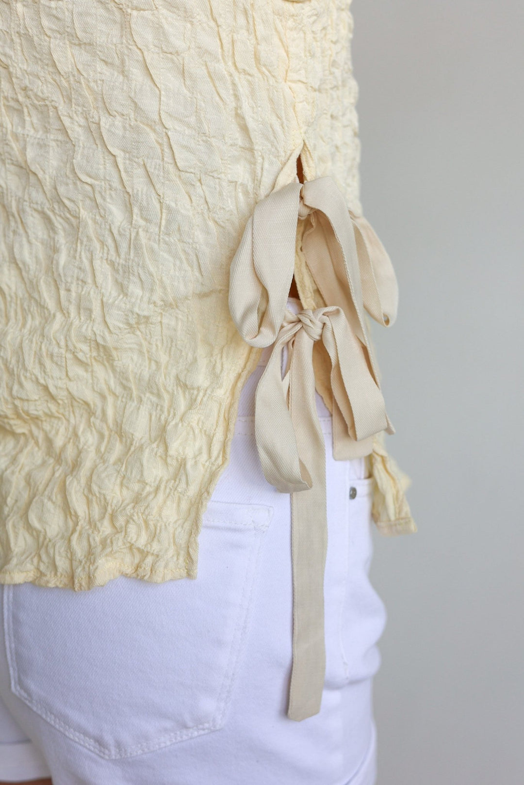 Soleil Side - Tie Crinkle Tank - Bacio &amp; Co.