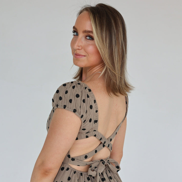 Stella Smocked Polka Dot Maxi Dress - Bacio &amp; Co.
