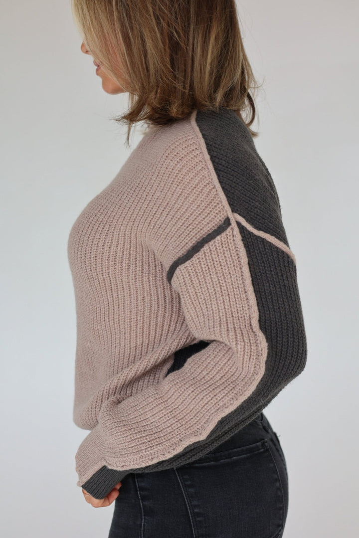 Terra Colorblock Relaxed Knit Sweater - Bacio & Co.