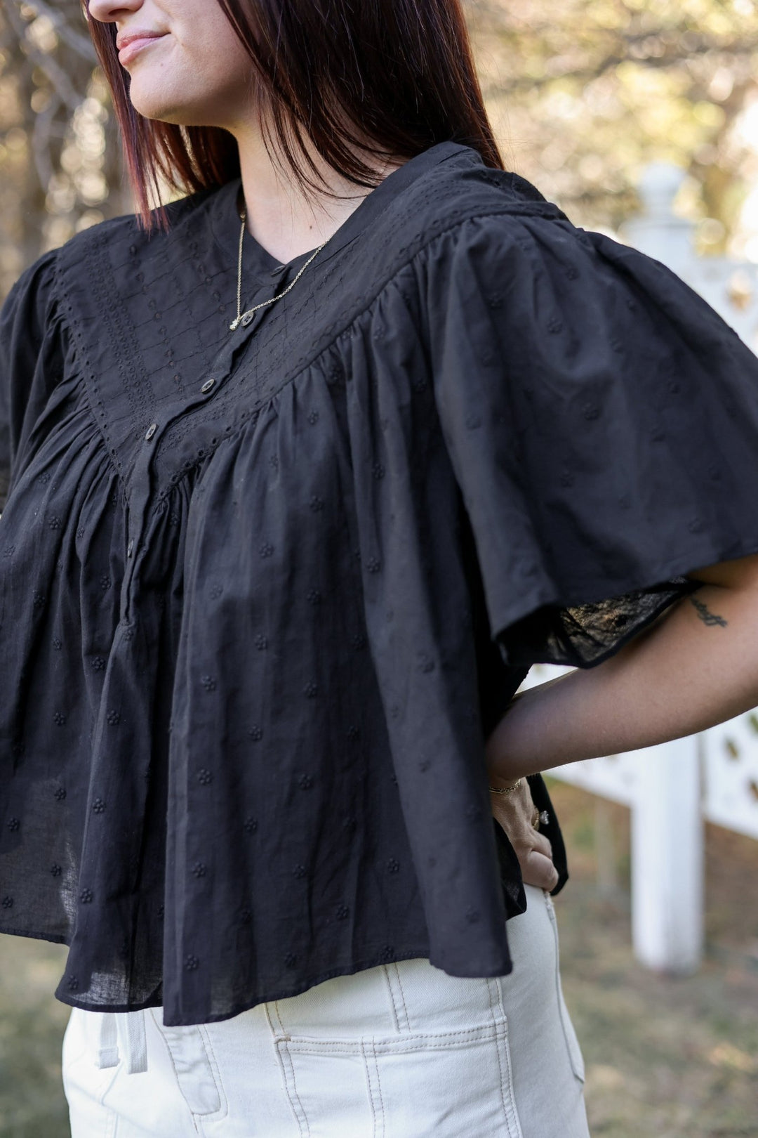 Vittoria Embroidered Cotton Blouse - Bacio &amp; Co.