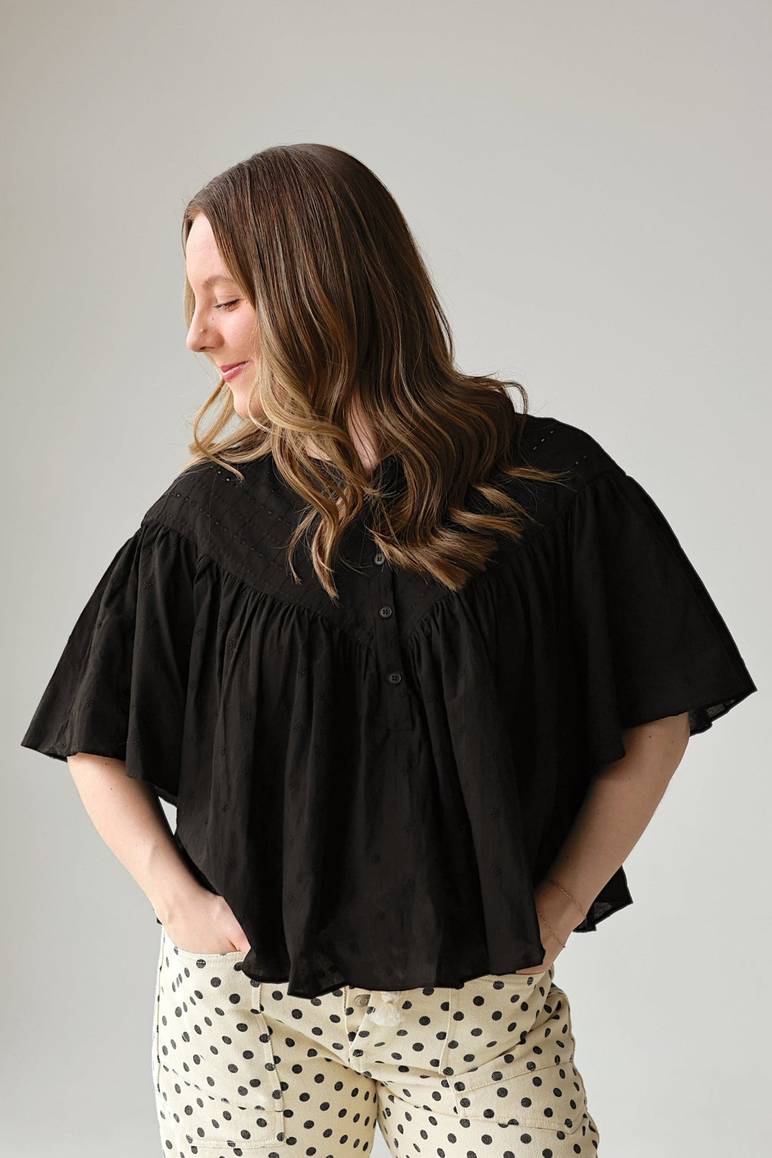 Vittoria Embroidered Cotton Blouse - Bacio & Co.