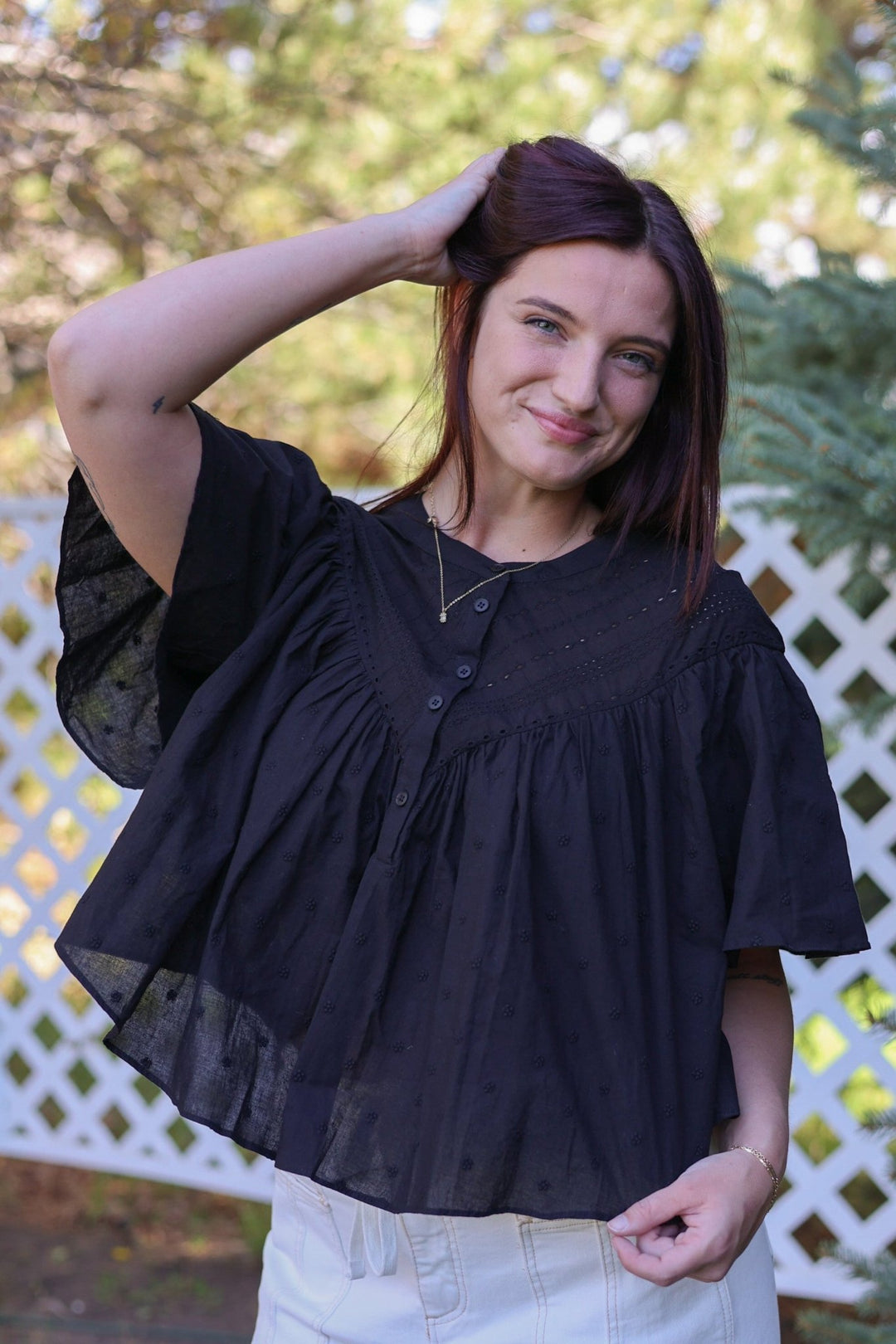 Vittoria Embroidered Cotton Blouse - Bacio &amp; Co.