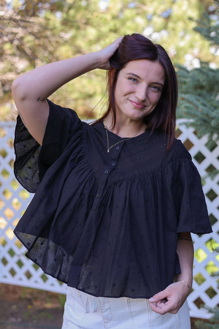 Vittoria Embroidered Cotton Blouse - Bacio &amp; Co.