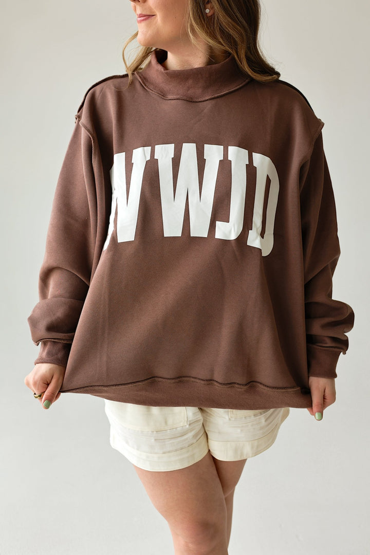 WWJD Reversible Oversized Mockneck Sweater - Bacio &amp; Co.